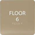 ADA CENTRAL SIGNS - 6" X6" Floor 6 Sign - ADA Compliant Tactile Graphics Grade 2 Braille Text Acrylic Wall Signs - Directional Assistance, Floor Number Safety Sign for Office, school Hospital, Apartment