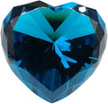 Zoogamo 3” / 80 mm Turquoise Diamond Heart Shaped Glass Crystal Paperweight – Home Office Decor & Valentine's Day Gift Wedding Favors Centerpieces Decoration with Gift Box