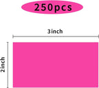 STARLIBOO Neon Colored Labels Stickers 3 x 2 Inch, Rectangle Moving Labels Stickers, 250Pcs Garage Sale Price Stickers, Adhesive Moving Labels for Boxes(Fluorescent Rose Red)