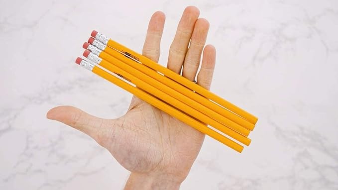 Trail maker Wood Cased #2 HB Pencils - 500 Unsharpened Yellow Pencils in Bulk for School, Office (100 5-Packs)