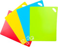 Kimmoker Flexible Cutting Boards Set, Cutting Board Mats for Cooking, 2 Pack Colored Cutting Board Set with Easy-Grip Handles, Flexible Plastic Cutting Sheet Set of 4 (2)