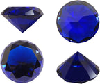 click2go 2” / 60 mm Diamond Shaped Glass Crystal Paperweight – Home Office Decor & Valentine's Day Gift Wedding Favors Centerpieces Decoration with Gift Box (Dark Blue)
