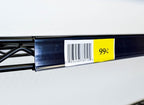 THE GLOBAL DISPLAY SOLUTION | Wire Shelf Ticket and Label Holder with Protective Window for Label Inserts | Perfect for Metro Style Shelves | 44.5" | 50 Pack | Black