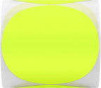 Hybsk Round Color Coding Circle Dots Labels Warehouse Inventory Organizer Stickers (3 inch, Fluorescent Yellow)
