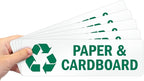 SmartSign "Paper and Cardboard" Pack of 5 Recycle Labels | 3" x 10" Laminated Vinyl, Made in USA