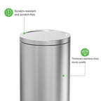 SIMPLYKLEEN Trash Can with Lid - 30 Liter/8 Gallon Round Stainless Steel Trash Can with Odor Protection Kitchen Garbage Cans with Soft-Close Foot Pedal Step Bin for Bathroom Home Kitchen Office