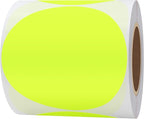 Hybsk Round Color Coding Circle Dots Labels Warehouse Inventory Organizer Stickers (4 inch, Fluorescent Yellow)