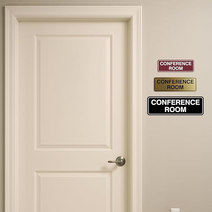 Standard Conference Room Sign - Dark Brown - Medium 2 Pack