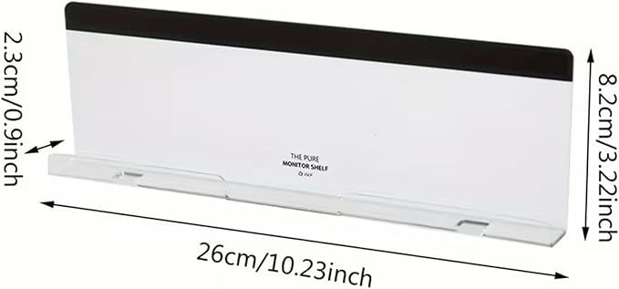 Acrylic Monitor Memo Board, 26x8.2x2.3cm Sticky Note Organizer for Computer Screen, Office, Desktop, Work, Business, Home, Laptop, Accessories