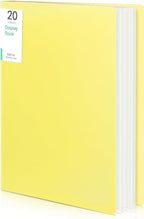 Phyxin Portfolio Binder, 20-Pocket Portfolio Folder 8.5" x 11", Displaying 40 Page Binder with Plastic Sleeves, Plastic Folders for Women & Men, Students, Teachers, Yellow
