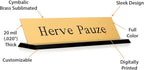 SmartSign Brass Name Plate for Desk | Premium Engraved Nameplate with Desk Holder | 2" x 8" Solid Brass, Personalized Desk Plate, Gold, Made in USA