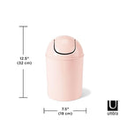 Umbra 1.25 Gallon Mini Waste Can with Removable Swing-Top Lid - Small Garbage Bin for Kitchen, Bathroom, Bedroom, Office - Compact Trash Can Fit Under Tables & Counters - Pink