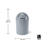 Umbra 1.25 Gallon Mini Waste Can with Removable Swing-Top Lid - Small Garbage Bin for Kitchen, Bathroom, Bedroom, Office - Compact Trash Can Fit Under Tables & Counters - Steel Blue
