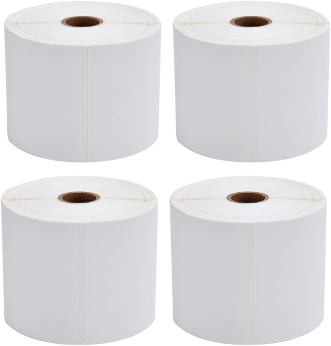 MFLABEL 4x6 Direct Thermal Shipping Labels - 4 Rolls of 450 Labels/Roll, Compatible with Zebra 2844/ZP450/ZP500/ZP505, USPS/FedEx/UPS/Amazon Shipping, Smudge-Resistant & Permanent Adhesive