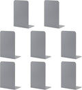 MSDADA Bookends, Book Ends for Book Shelves, Bookends for Office, Book Ends for Heavy Books, Metal Bookend Supports, Modern Minimalist Style Bookends, Grey(4 Pairs/8pcs)