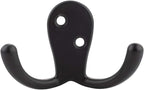 Amazon Basics Curved Zinc Robe Hook - Flat Black, 5-Pack