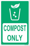 Locmorly Aluminum Sign, Compost Only Sign, 12x16 Inch, Metal Compost Signs Decorative for Indoor or Outdoor