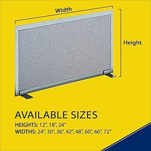 OBEX Acoustical Free Standing Privacy Screen, Cubicle Accessories Desk Privacy Panel, Desk Dividers for Office, Office Furniture Partitions Portable Sound Proof Dividers, 24" x 24", Overcast
