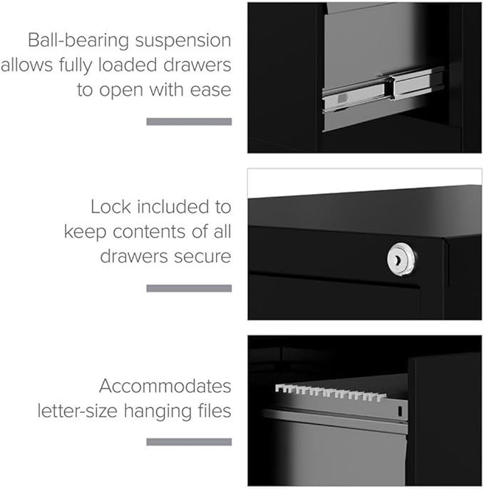 Scranton and Co 22" Deep 4 Drawer Letter File Cabinet in Putty, Fully Assembled