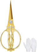 Large Ribbon Cutting Scissors,Heavy duty gold stainless steel scissors,With scissors and a pair of white gloves,Suitable for Ribbon-Cutting,Office,Home,and Crafts, Right/Left Handed (9.06 inches)