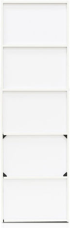 Furinno LUDER Book Shelf, 5-Cube Bookshelf, Bookcase with Open Shelf, 9.4 x 15.8 x 52, for Living Room, Bedroom, Home Office, White/Pink