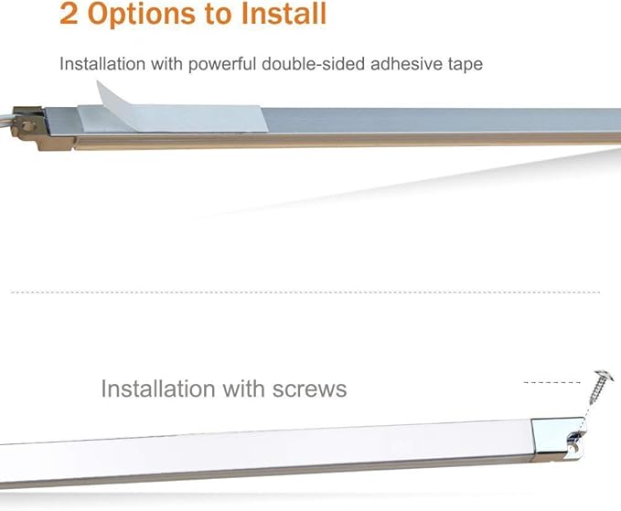 Cefrank Under Cabinet Lighting Bookshelf Light Bar - UL-Listed - Low Profile - Energy Saving - Cool to Touch - Soft Warm White