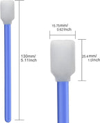 Wellgler's 5.11" Foam Swabs, Printer Cleaning Swabs for Print Heads, Cars, Camera Lenses, Optical Devices (200 Pieces Blue)