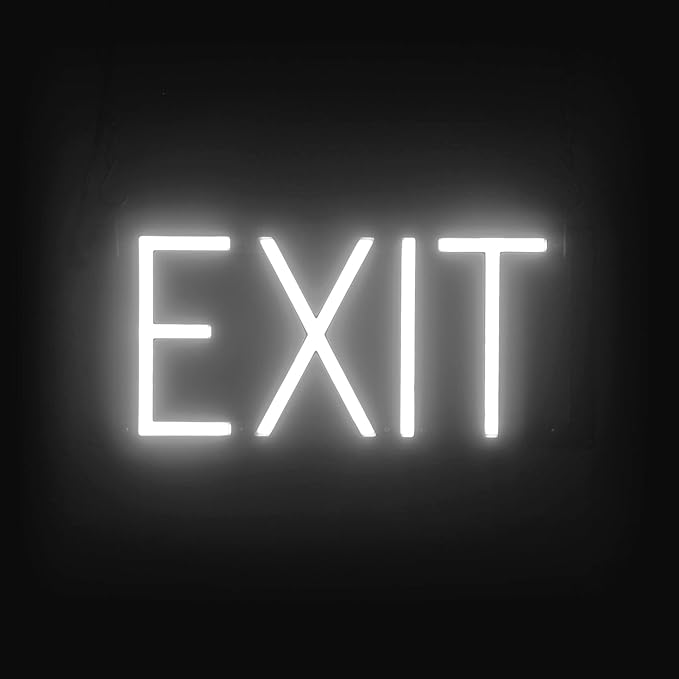 SpellBrite EXIT Sign | Directional Sign with Neon Look, White LED Light Source | 14.1" x 6.3"