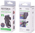 Nextorch V5 Tactical Flashlight Holster with Lever Side Lock System Only for 1"-1.25" Diameter Flashlight （Holster Head Diameter 0.78"-1.18" Bottom Diameter 1.18")