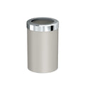 Gatco Modern Round Wastebasket, Matte Pearl and Chrome Combo - Stainless Steel Trash Can with Removable Lid, Leakproof, 3 Gallon Capacity for Bathroom, Bedroom, Kitchen, or Office