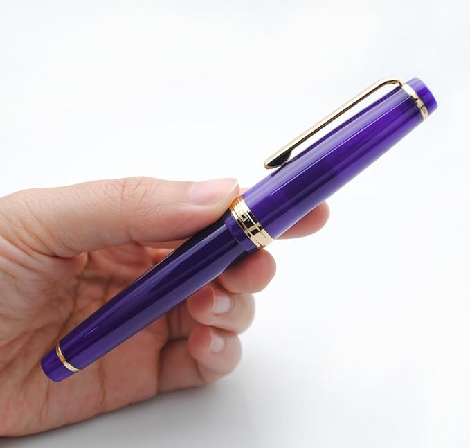 JINHAO 82 Fountain Pen (Transparent Navy Blue,Fine Nib 0.5mm)