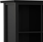 SIMPLIHOME Artisan Bookcase - 43 inch Tall 9-Cube Solid Wood Cube Organizer in Black, Transitional Storage Bookcase for Living Room, Study Room or Office with Fixed Shelves and Tapered Legs