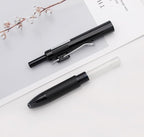 xixixiaozhu OASO K018 Sealed Retractable Fountain Pen Set 0.5mm with 2pcs Blue Ink Cartridges Smooth Writing for School Students (Black)