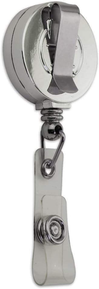 UAH Primary Logo Retractable Reel Chrome Badge ID Card Holder Clip