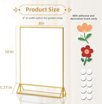 PPH-Sisy 8X10 Gold Frames Double Sided Acrylic Sign Holder Tabletop Picture Frames Vertical Display Stand for Photos Wedding School Home,Set of 6