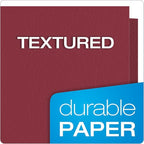 Oxford Twin-Pocket Folders, Textured Paper, Letter Size, Burgundy, Holds 100 Sheets, Box of 25 (57557)