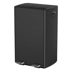 mVm Kitchen Trash Can,2 x 8 Gallon (2 x 30 L)Dual Trash and Recycle Bin Combo with Lid And Anti-Fingerprint,Soft-Close,Foot-Pedal Stainless Steel Garbage Can for Kitchen,Living Room,Dining Room(Black)