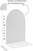 Lulonpon 16 Pieces Book Ends, Bookends, Books Stand, Metal Bookend for Shelves, White Book Ends for School, Library, Desktop Organizer