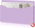 Magnetic Pocket File Holder Large File Folder Organizer Paper Mail Letters Holder Wall Hanging Office Supplies for Refrigerator Whiteboard Cabinets(13.8 x 8.3 Inch,Horizontal,Purple)