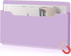 Magnetic Pocket File Holder Large File Folder Organizer Paper Mail Letters Holder Wall Hanging Office Supplies for Refrigerator Whiteboard Cabinets(13.8 x 8.3 Inch,Horizontal,Purple)