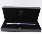 xixixiaozhu Metal Big Fountain Pen Set Medium Nib 0.7mm, Includes Ink Refill Converter, 5 Ink Cartridges & Gift Box (Medium Nib 0.7mm, Dark Blue)