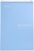 Mintra Office Steno Books (Poly Steno 8pk (Arctic Ice, Green Olive, Charcoal), Narrow Ruled) - Poly Cover, 6" x 9", 100 sheets for Writing Notes for school, office, work, 6x9 steno notepad, top bound spiral (8 PACK)