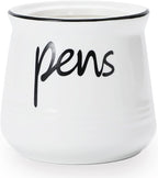 ONTUBE Porcelain Pens Holder Stand,Ceramic Pencils Holder (White)