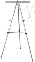 Lightweight Aluminum Flip-Chart Presentation Easel, Silver (4 Pack)