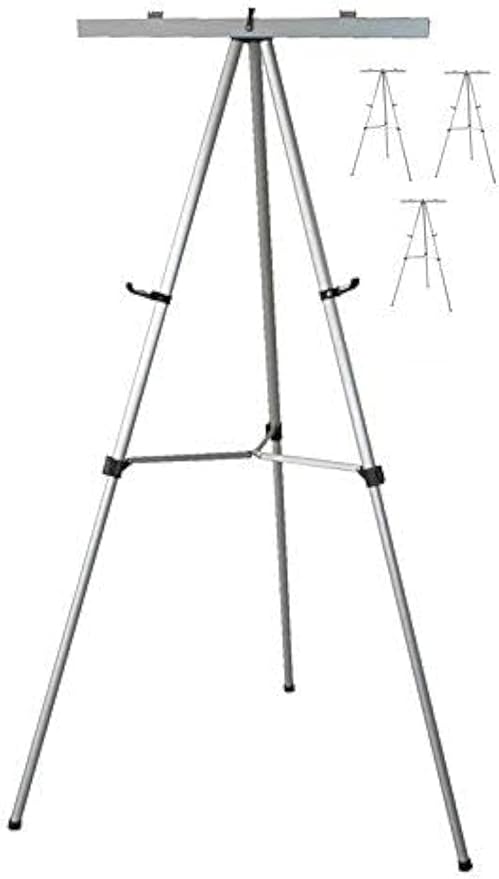 Lightweight Aluminum Flip-Chart Presentation Easel, Silver (4 Pack)