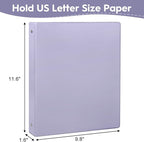 CIXILDTS 1-Inch Binders, Standard 3 Ring Binder Fit Letter Size Paper, Presentation Round Ring Binders, 6-Pack, Purple