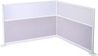 VEVOR Office Divider Privacy Partitions, 2-Pack, 72" x 48" Room Divider Walls, PET Workstation Cubicle Partition with Frosted Acrylic Windows, Freestanding Privacy Panels for Office Library School