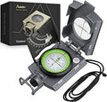 Anbte Compass Hiking Survival, IP65 Waterproof Metal Compass with Sighting Clinometer and Carry Bag, Multifunctional, Professional, for Camping Hunting Hiking Navigation