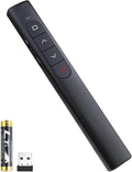 Wireless Presenter Remote, Presentation Clicker with Hyperlink & Volume Remote Control PowerPoint Office Presentation Clicker for Keynote/PPT/Mac/PC/Laptop(Battery Included)