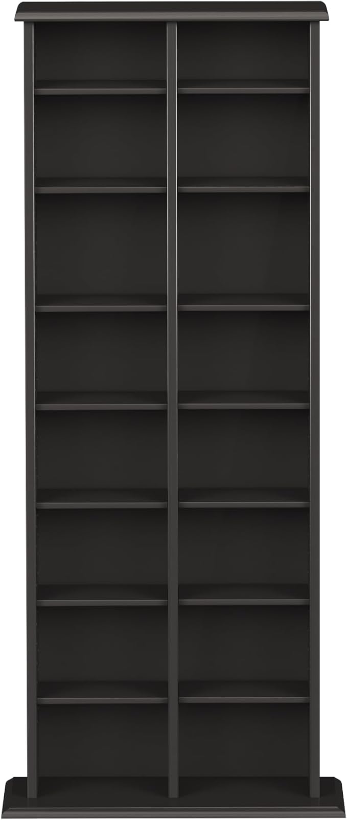 Prepac 2 Column Tall Cabinet Media, Double Multimedia Storage Tower, Black